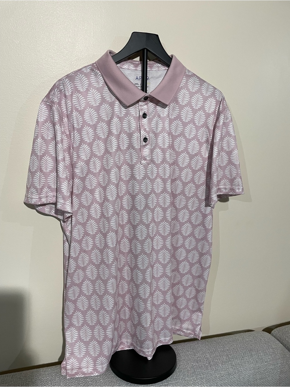Apt. 9 Light Pink & White Printed Performance Shirt